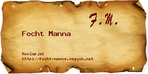 Focht Manna névjegykártya